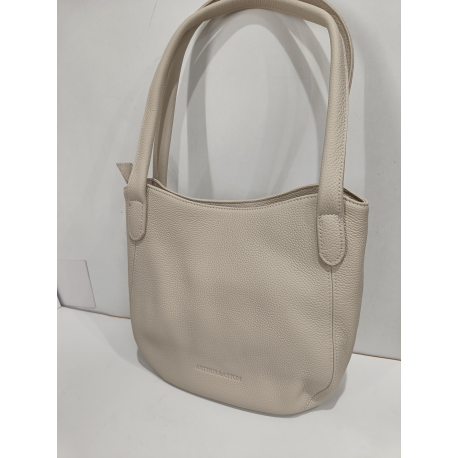 Sac porté épaule en cuir taupe "Arthur et Aston"