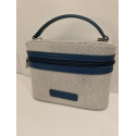 Sac en synthétique bleu et toile beige "Arthur et Aston"
