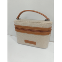 Sac en synthétique camel et toile beige "Arthur et Aston"