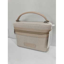 Sac en synthétique camel et toile beige "Arthur et Aston"
