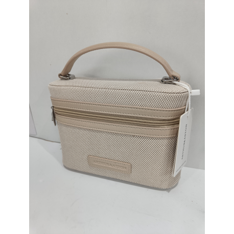 Sac en synthétique camel et toile beige "Arthur et Aston"