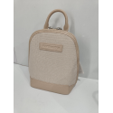 Mini sac a dos en synthétique beige et toile beige "Arthur et Aston"
