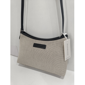 Sac en synthétique noir et toile beige "Arthur et Aston"