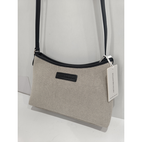 Sac en synthétique noir et toile beige "Arthur et Aston"
