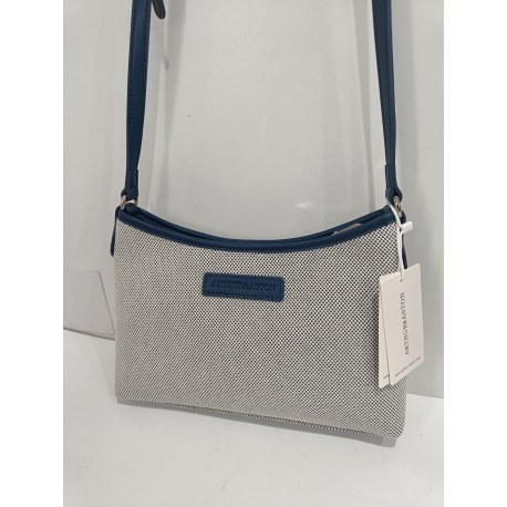 Sac en synthétique noir et toile beige "Arthur et Aston"