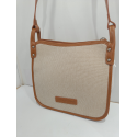 Sac en synthétique camel et toile beige "Arthur et Aston"
