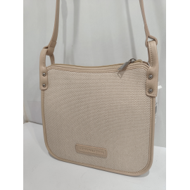 Sac en synthétique camel et toile beige "Arthur et Aston"
