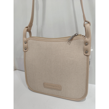 Sac en synthétique camel et toile beige "Arthur et Aston"
