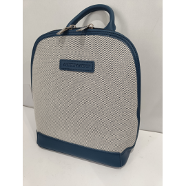 Sac a dos en synthétique noir et toile beige "Arthur et Aston"