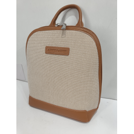 Sac a dos en synthétique marine et toile beige "Arthur et Aston"