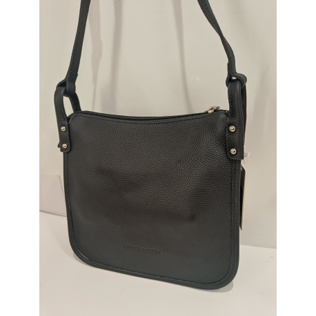 Sac en cuir noir "Arthur et Aston"