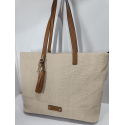 Sac en synthétique beige finition camel "Mia-Joy"