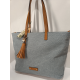 Sac en synthétique beige métallisé finition camel "Mia-Joy"