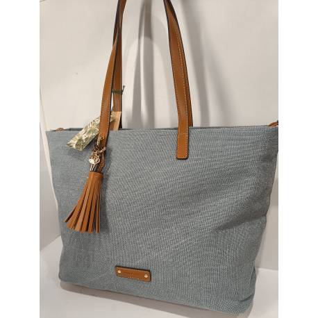 Sac en synthétique beige métallisé finition camel "Mia-Joy"