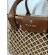 Sac en synthétique beige finition camel "Mia-Joy"