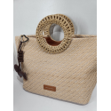Sac en synthétique poignet osier beige " Franciinel "