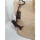 Sac en synthétique poignet osier beige " Franciinel "