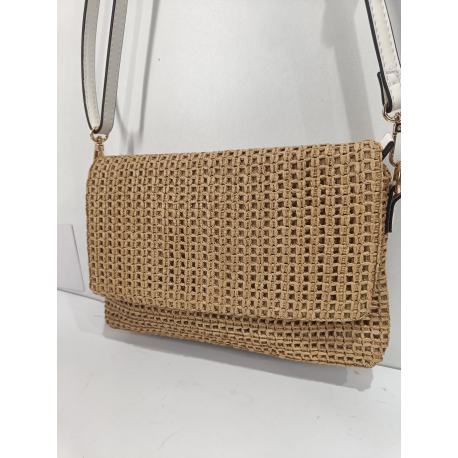 Sac en synthétique beige finition camel- Francinel-