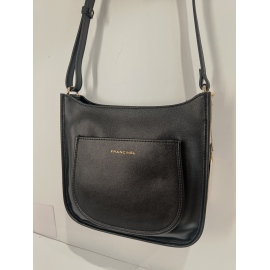 Sac porté  travers en cuir noir "Francinel "