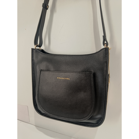Sac porté épaule en cuir noir "Francinel "