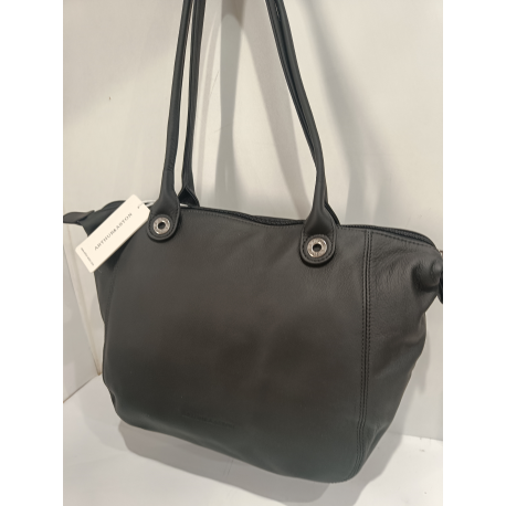 Sac en cuir noir "Arthur et Aston"