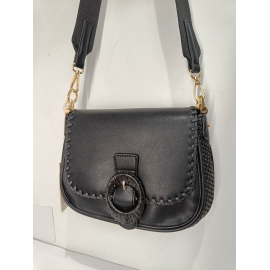 Sac en synthétique beige finition noir - Francinel-