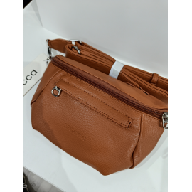 Sac banane en synthétique noir  -Mocca-