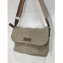 Sac en toile garni synthétique kaki - Mocca-
