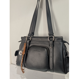 Sac en cuir noir "Francinel "