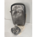 Petite pochette en cuir gris métallisée "Francinel "