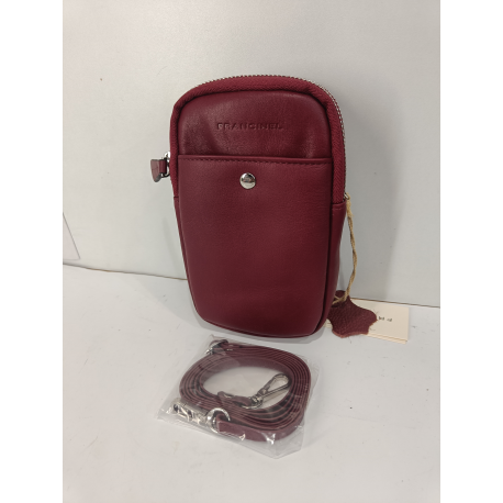 Petite pochette en cuir taupe "Francinel "