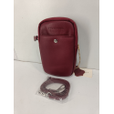 Petite pochette en cuir bordeaux "Francinel "
