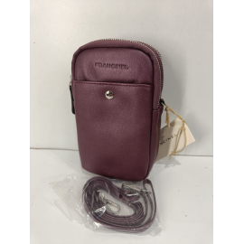 Petite pochette en cuir bordeaux "Francinel "