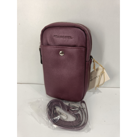 Petite pochette en cuir bordeaux "Francinel "