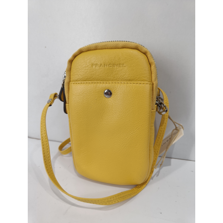 Petite pochette en cuir bleu ciel  "Francinel "