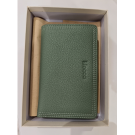 Porte monnaie en cuir vert "Mocca"