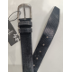 Ceinture en cuir noir vieilli "Manna"