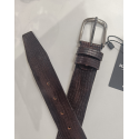 Ceinture en cuir marron façon croco "Manna"