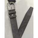 Ceinture en cuir gris mat "Manna"