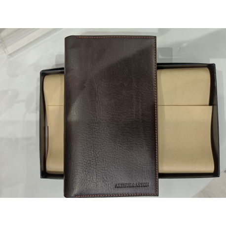 Porte chéquier en cuir noir "Artthur et Aston"