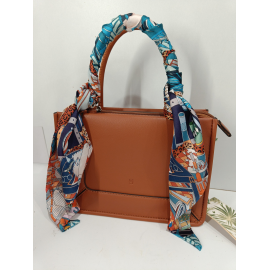 Sac en cuir noir + bandana "Francinel "