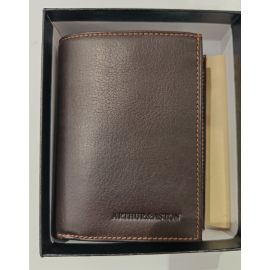 Petit portefeuille noir en cuir " Arthur et Aston"
