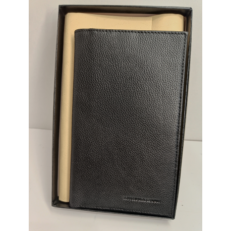 Porte chéquier en cuir noir "Artthur et Aston"