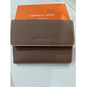 Portefeuille en cuir taupe et beige " Arthur et Aston"