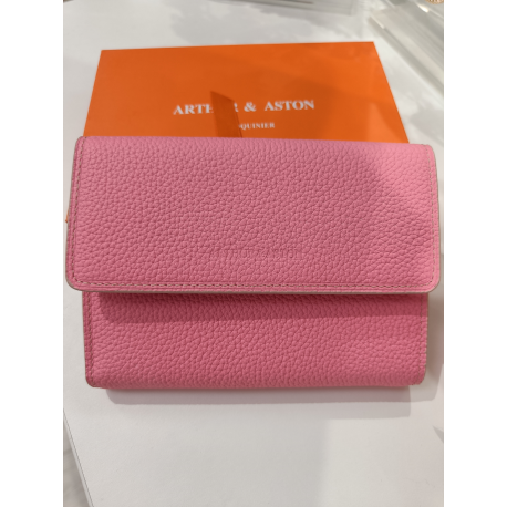 Portefeuille en cuir taupe et beige " Arthur et Aston"