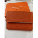 Portefeuille en cuir orange " Arthur et Aston"