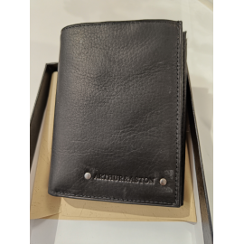 Petit portefeuille noir en cuir " Arthur et Aston"