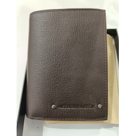 Petit portefeuille noir en cuir " Arthur et Aston"