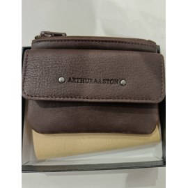 Porte monnaie noir en cuir " Arthur et Aston"