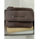 Porte monnaie marron en cuir " Arthur et Aston"